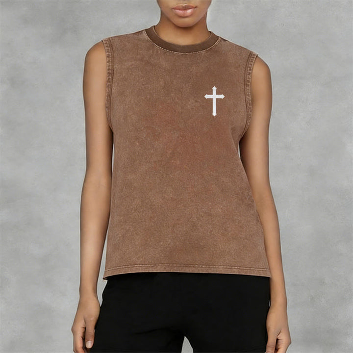 Christianartworkshop Nicht durch meine Kraft, sondern durch seinen Glauben Statement Unisex-Tanktop - image 4