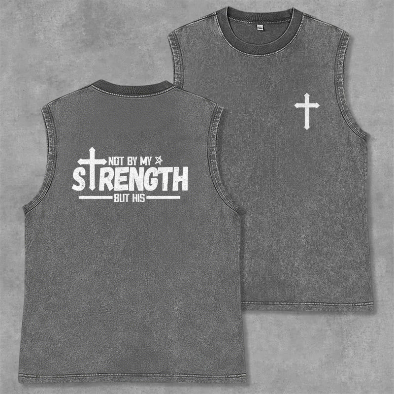 Christianartworkshop Nicht durch meine Kraft, sondern durch seinen Glauben Statement Unisex-Tanktop - Grau - 2XL - image 14