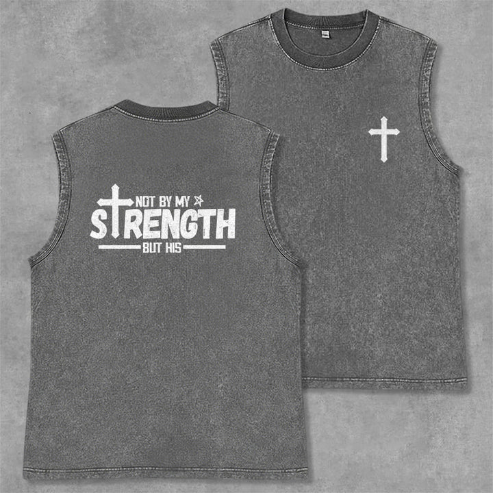 Christianartworkshop Nicht durch meine Kraft, sondern durch seinen Glauben Statement Unisex-Tanktop - Grau - 2XL - image 14