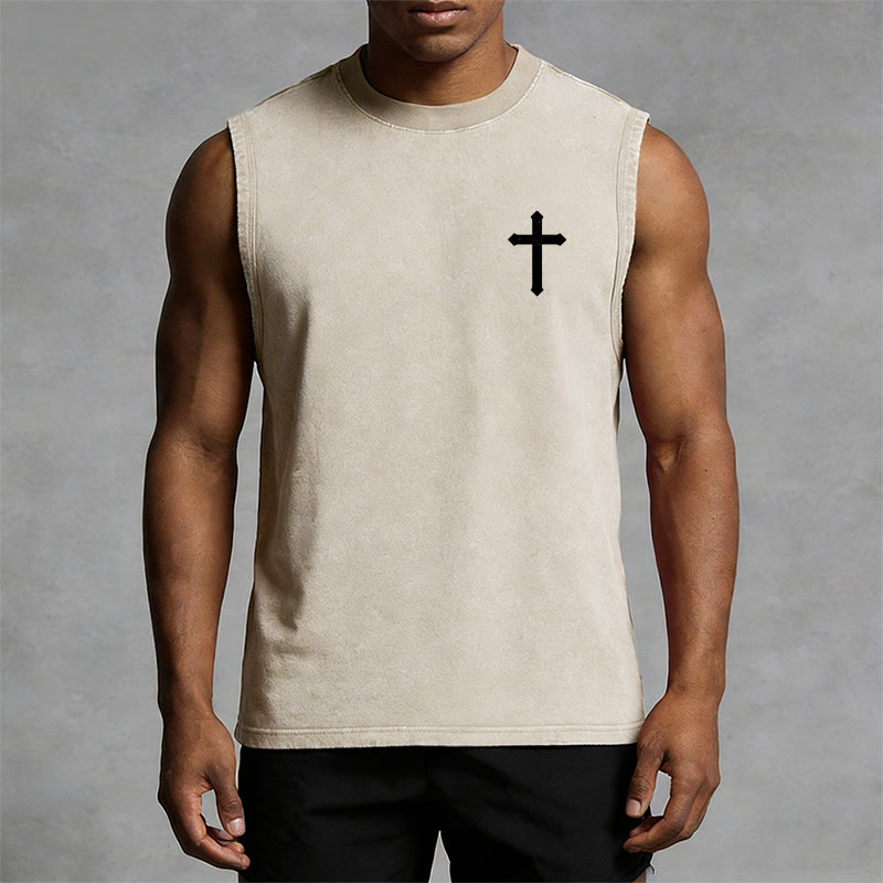 Christianartworkshop Nicht durch meine Kraft, sondern durch seinen Glauben Statement Unisex-Tanktop - image 8