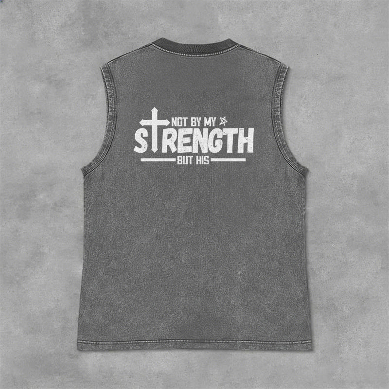 Christianartworkshop Nicht durch meine Kraft, sondern durch seinen Glauben Statement Unisex-Tanktop - image 19