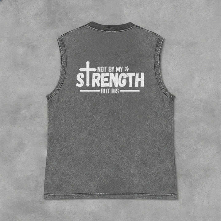 Christianartworkshop Nicht durch meine Kraft, sondern durch seinen Glauben Statement Unisex-Tanktop - image 19