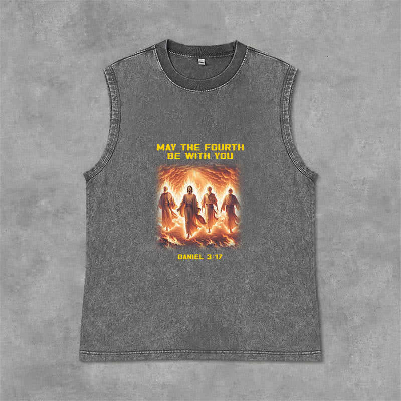 Christianartworkshop Möge der vierte Mai mit dir sein Daniel 3:17 Unisex-Tanktop - Grau - 2XL - image 9