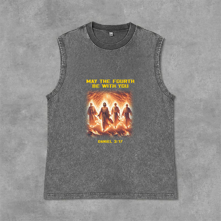 Christianartworkshop Möge der vierte Mai mit dir sein Daniel 3:17 Unisex-Tanktop - Grau - 2XL - image 9