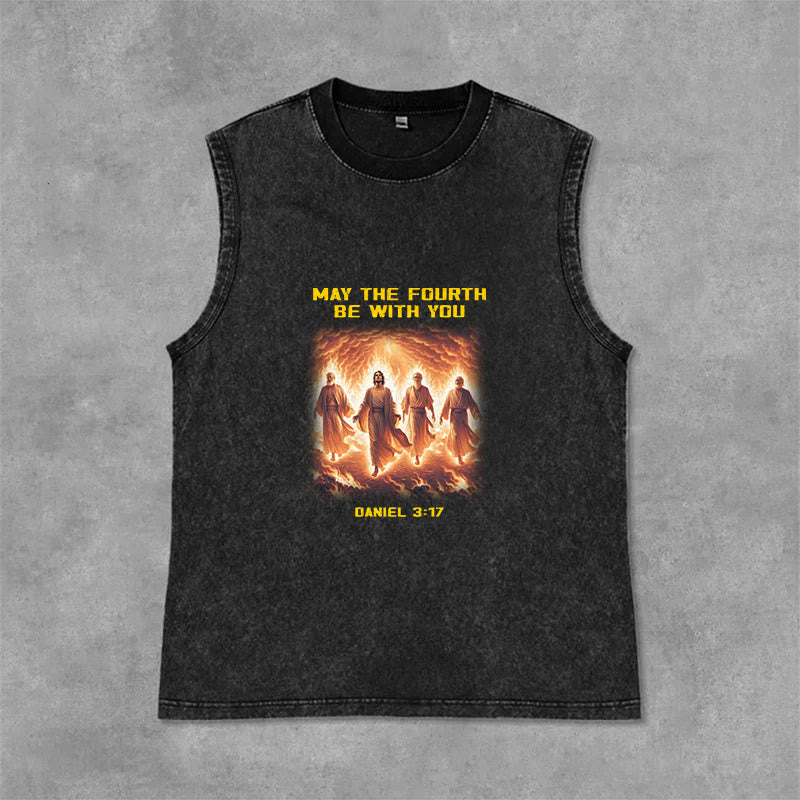 Christianartworkshop Möge der vierte Mai mit dir sein Daniel 3:17 Unisex-Tanktop - Schwarz - 2XL - image 0