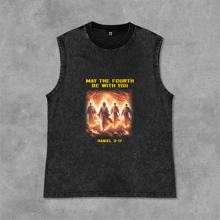 Christianartworkshop Möge der vierte Mai mit dir sein Daniel 3:17 Unisex-Tanktop - Schwarz - 2XL - image 0