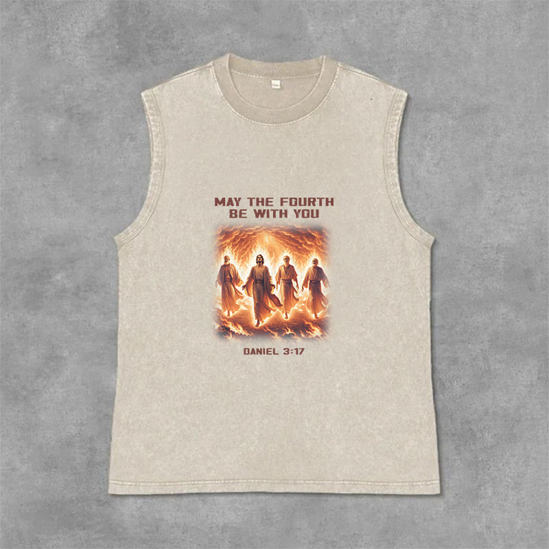 Christianartworkshop Möge der vierte Mai mit dir sein Daniel 3:17 Unisex-Tanktop - Beige - 2XL - image 3