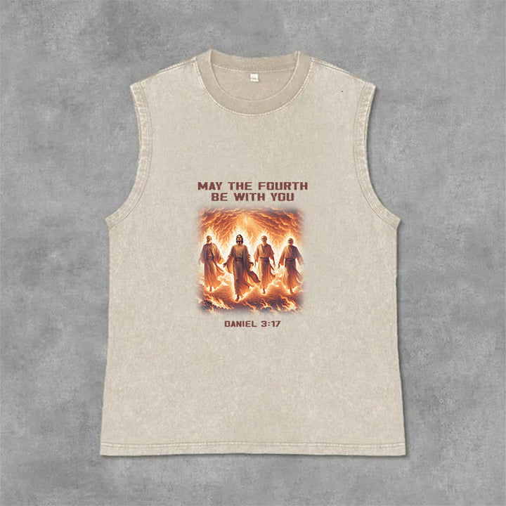 Christianartworkshop Möge der vierte Mai mit dir sein Daniel 3:17 Unisex-Tanktop - Beige - 2XL - image 3