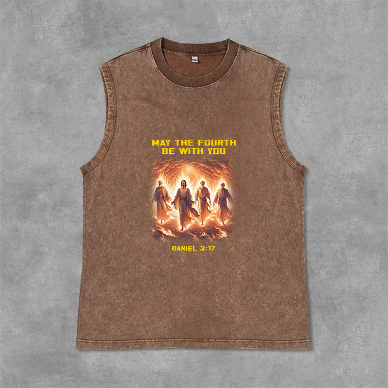 Christianartworkshop Möge der vierte Mai mit dir sein Daniel 3:17 Unisex-Tanktop - Braun - 2XL - image 6