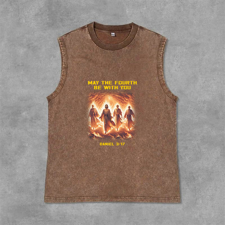 Christianartworkshop Möge der vierte Mai mit dir sein Daniel 3:17 Unisex-Tanktop - Braun - 2XL - image 6