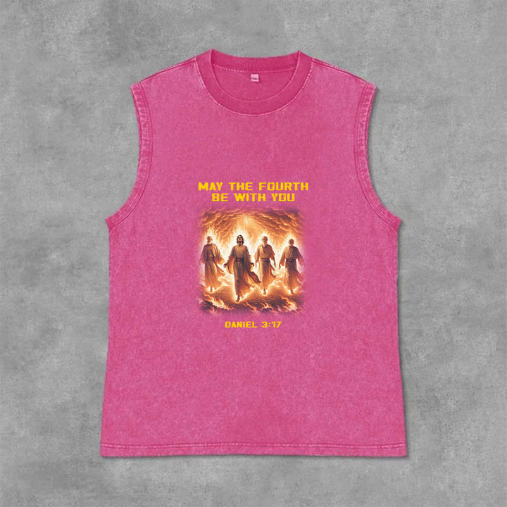 Christianartworkshop Möge der vierte Mai mit dir sein Daniel 3:17 Unisex-Tanktop - Rosa - 2XL - image 12