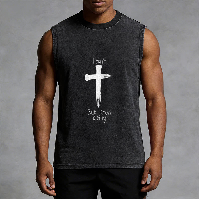 Christianartworkshop Ich kann nicht, aber ich kenne einen Typen Glaube Unisex-Tanktop - image 1
