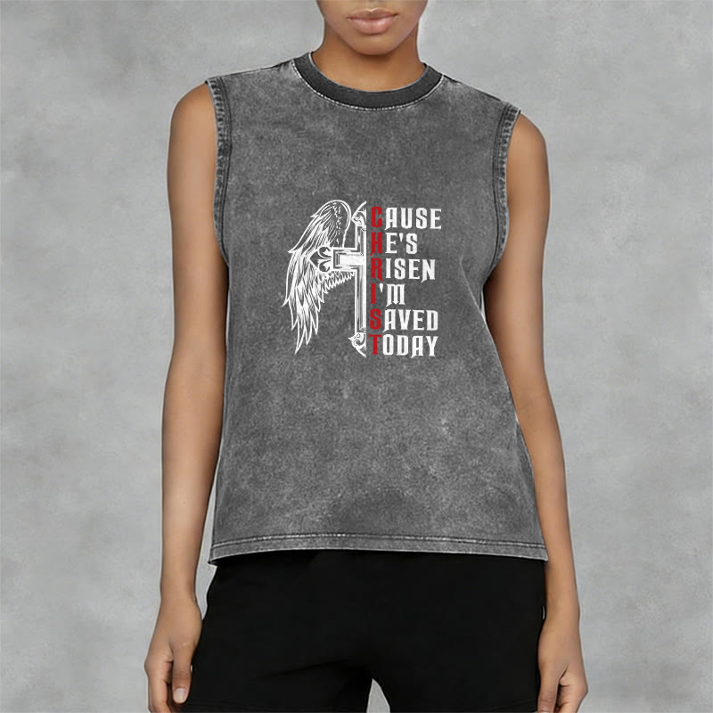 Christianartworkshop Oster-Spezial Kreuzflügel Er ist auferstanden Unisex-Tanktop - image 5