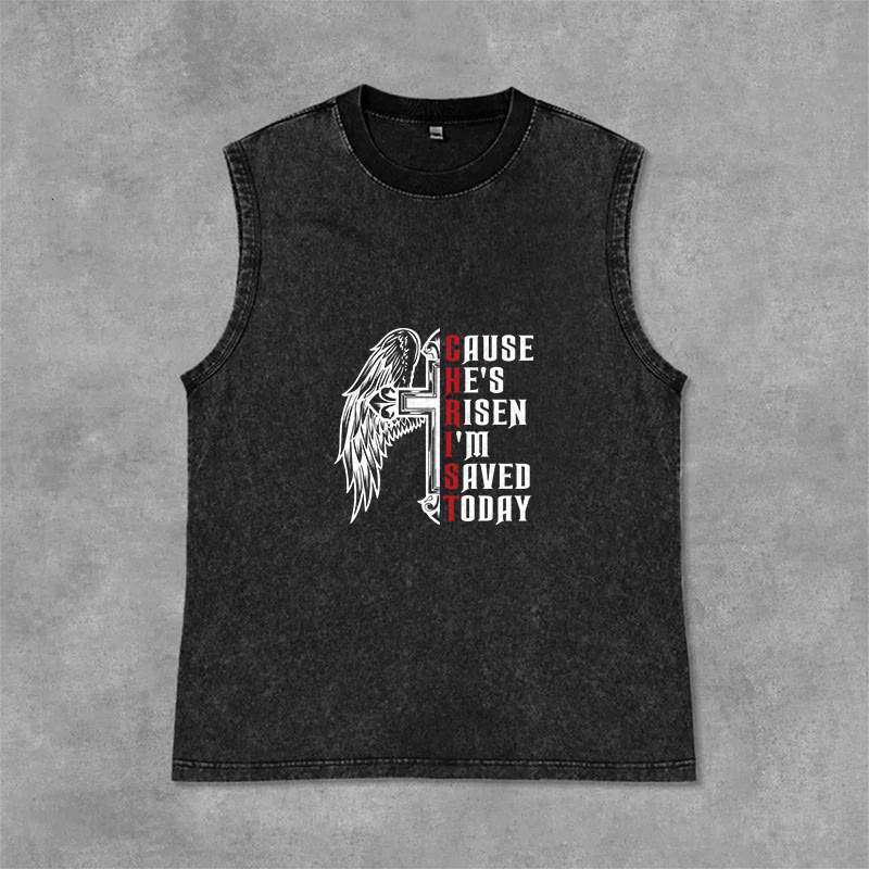 Christianartworkshop Oster-Spezial Kreuzflügel Er ist auferstanden Unisex-Tanktop - Schwarz - 2XL - image 6