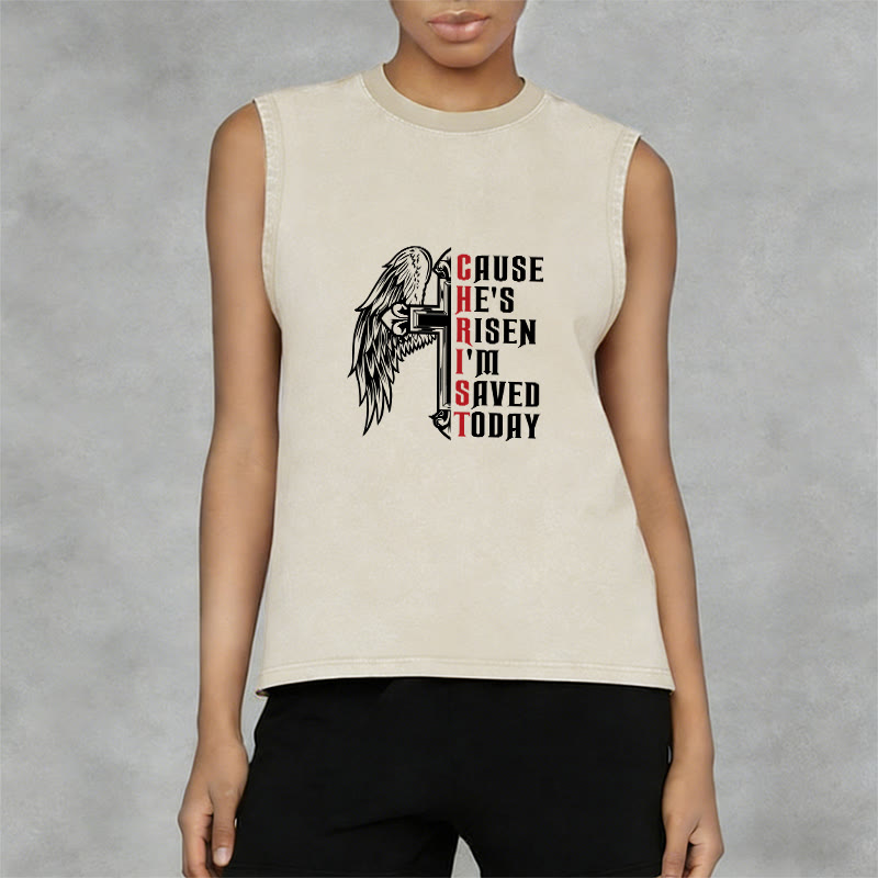 Christianartworkshop Oster-Special Cross Wing Er ist auferstanden Unisex-Tanktop - image 2