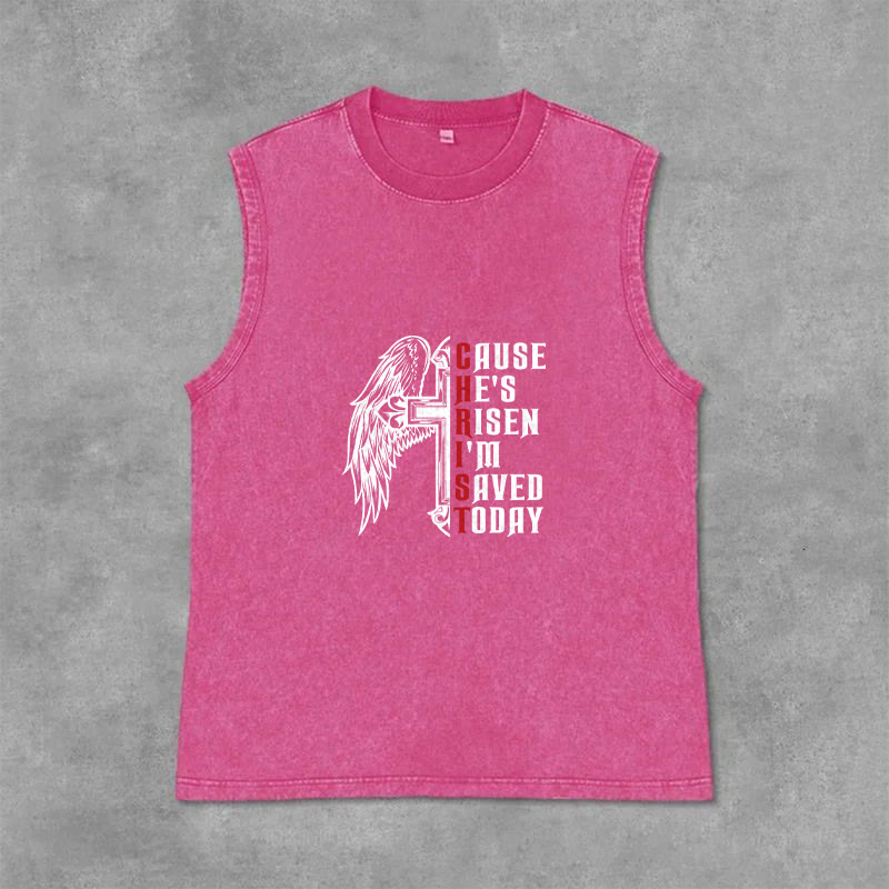Christianartworkshop Oster-Spezial Kreuzflügel Er ist auferstanden Unisex-Tanktop - Rosa - 2XL - image 12