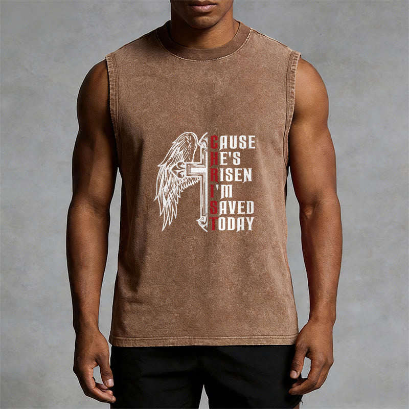 Christianartworkshop Oster-Spezial Kreuzflügel Er ist auferstanden Unisex-Tanktop - image 10