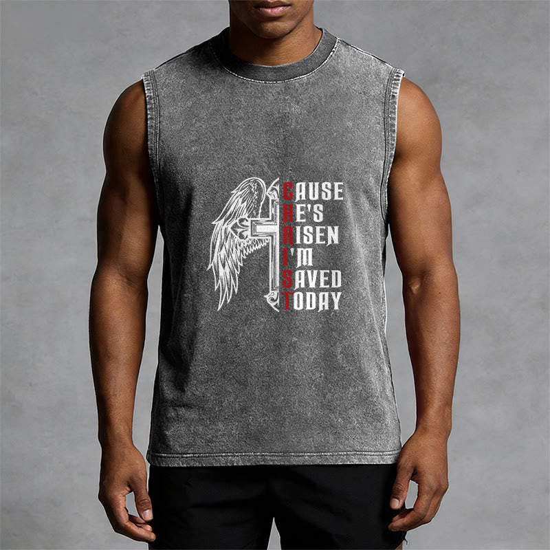 Christianartworkshop Oster-Spezial Kreuzflügel Er ist auferstanden Unisex-Tanktop - image 4