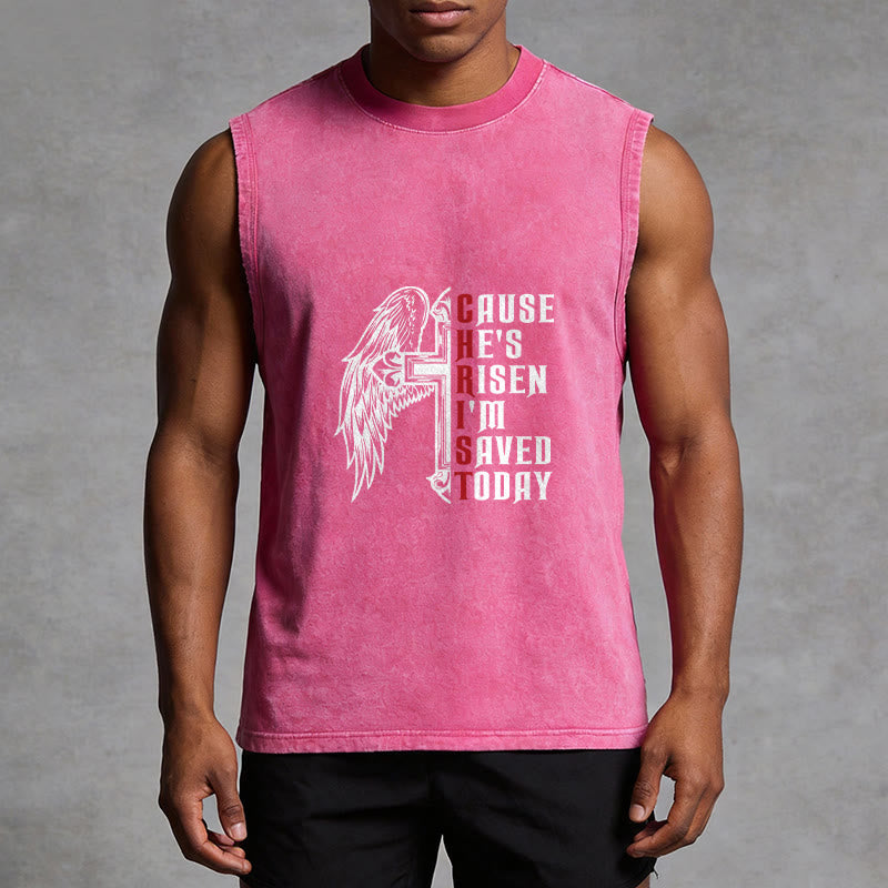 Christianartworkshop Oster-Spezial Kreuzflügel Er ist auferstanden Unisex-Tanktop - image 13