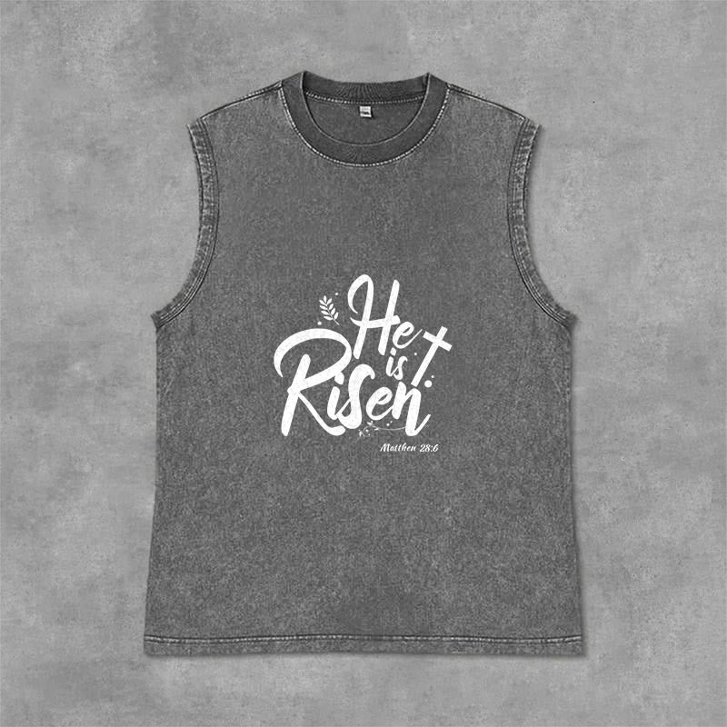 Christianartworkshop Er ist auferstanden Matthäus 28:6 Unisex-Tanktop - Grau - 2XL - image 12