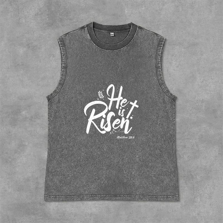 Christianartworkshop Er ist auferstanden Matthäus 28:6 Unisex-Tanktop - Grau - 2XL - image 12