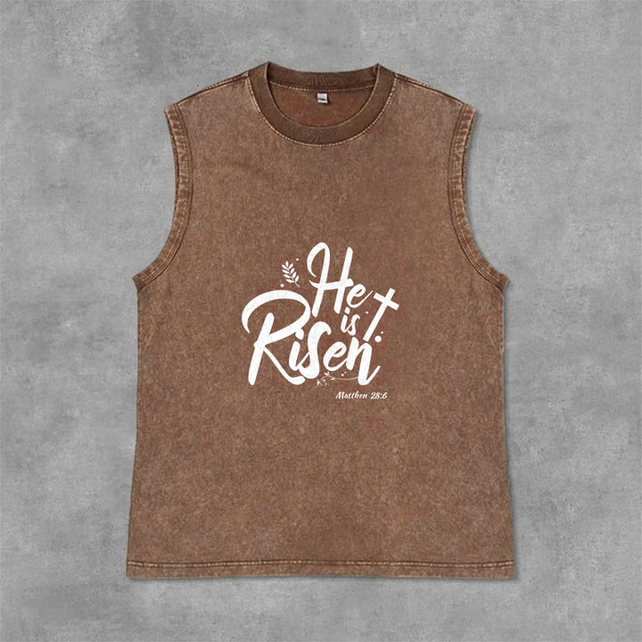 Christianartworkshop Er ist auferstanden Matthäus 28:6 Unisex-Tanktop - Braun - 2XL - image 0