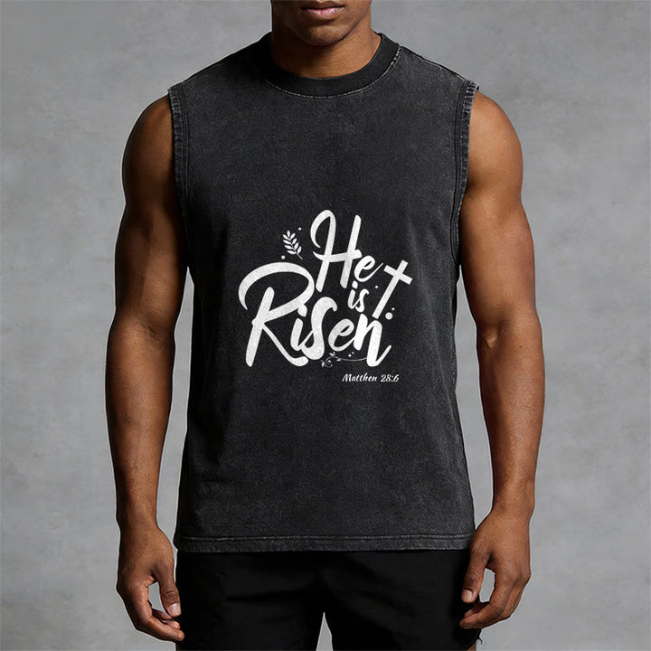 Christianartworkshop Er ist auferstanden Matthäus 28:6 Unisex-Tanktop - image 4