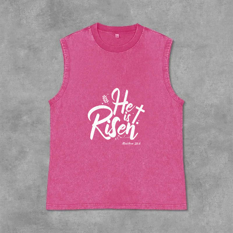Christianartworkshop Er ist auferstanden Matthäus 28:6 Unisex-Tanktop - Rosa - 2XL - image 9