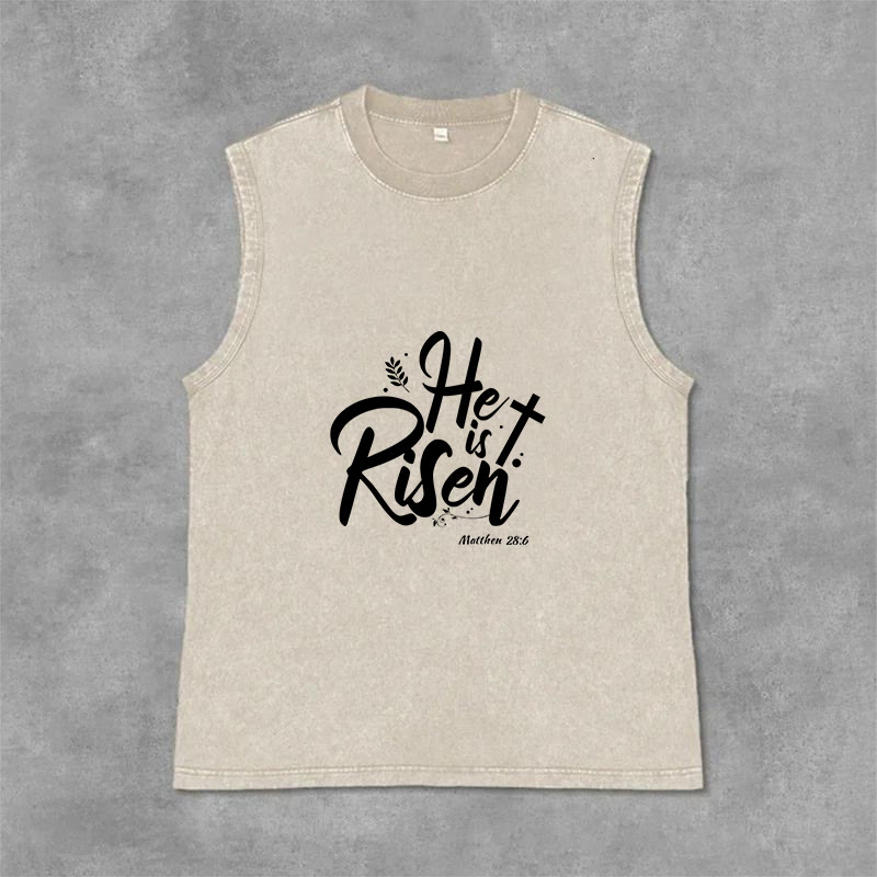Christianartworkshop Er ist auferstanden Matthäus 28:6 Unisex-Tanktop - Beige - 2XL - image 6