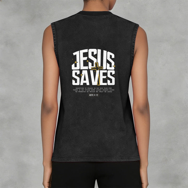 Christianartworkshop Glaubensvolles „Jesus rettet“ Unisex-Tanktop - image 8