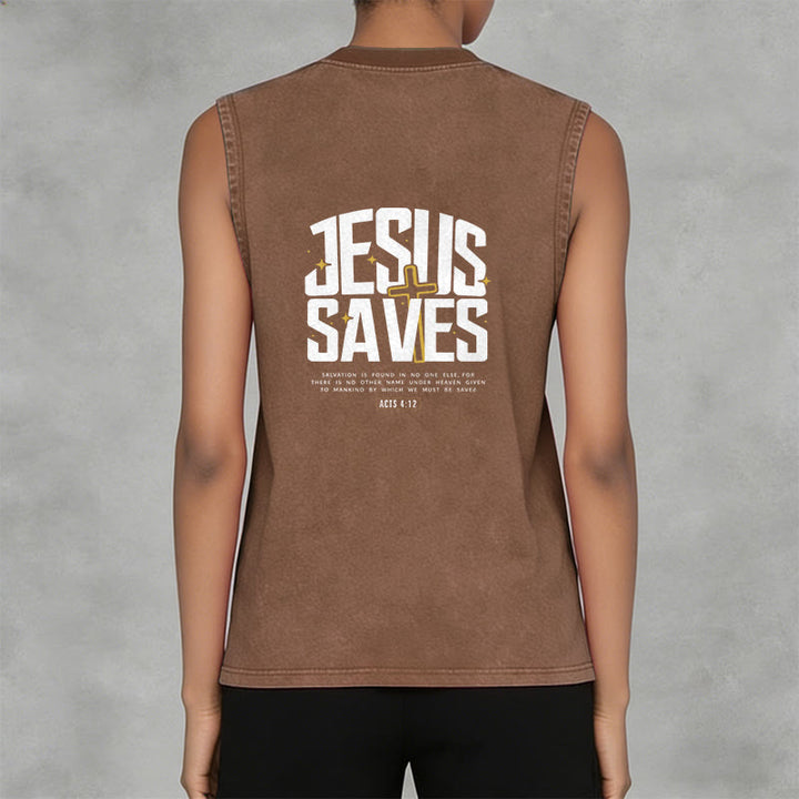 Christianartworkshop Glaubensvolles „Jesus rettet“ Unisex-Tanktop - image 14