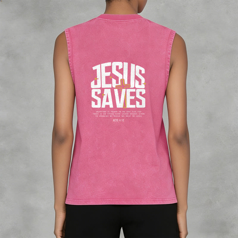 Christianartworkshop Glaubensvolles „Jesus rettet“ Unisex-Tanktop - image 2