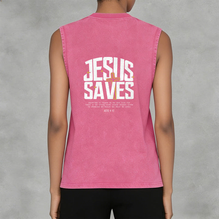 Christianartworkshop Glaubensvolles „Jesus rettet“ Unisex-Tanktop - image 2