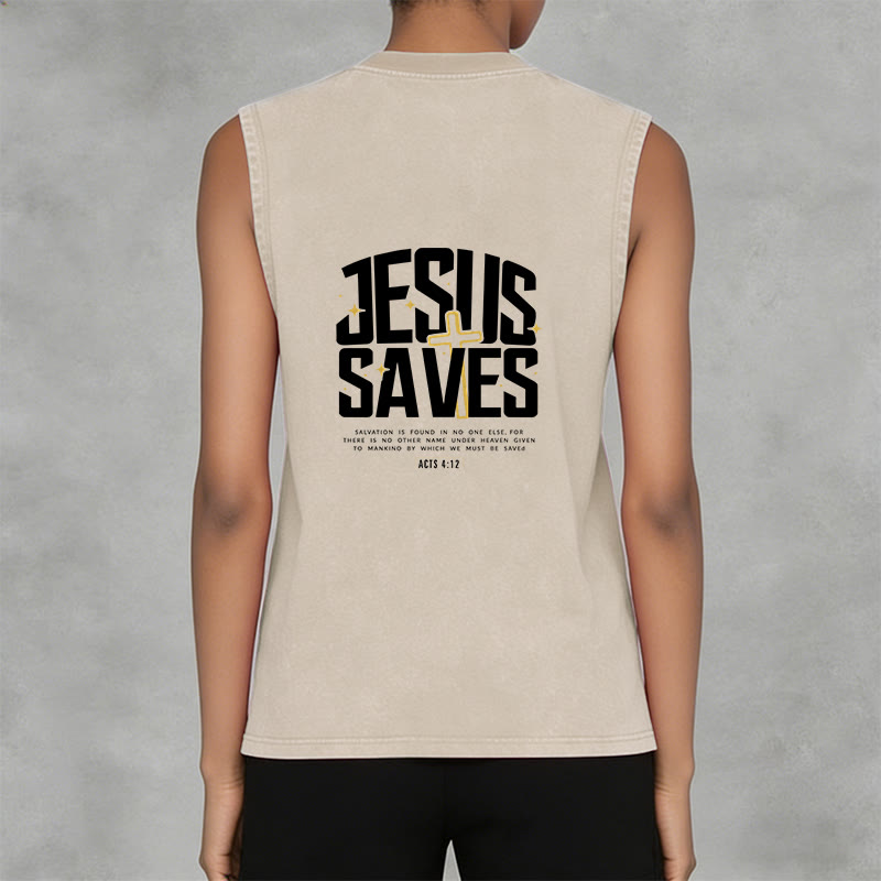 Christianartworkshop Glaubensvolles „Jesus rettet“ Unisex-Tanktop - image 5