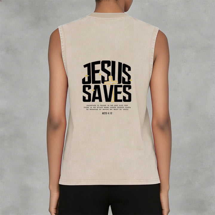 Christianartworkshop Glaubensvolles „Jesus rettet“ Unisex-Tanktop - image 5