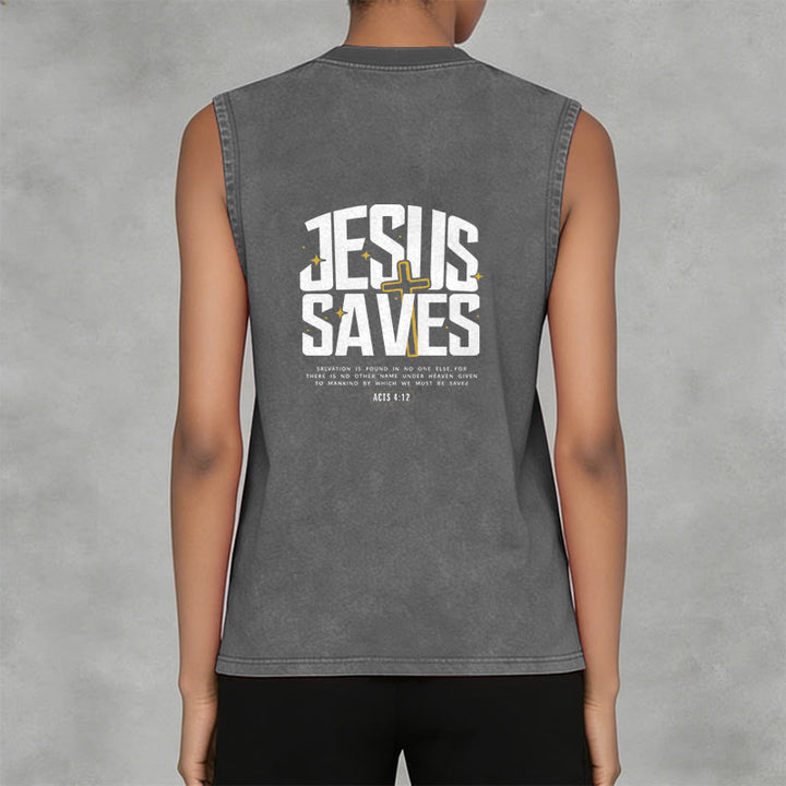 Christianartworkshop Glaubensvolles „Jesus rettet“ Unisex-Tanktop - image 11