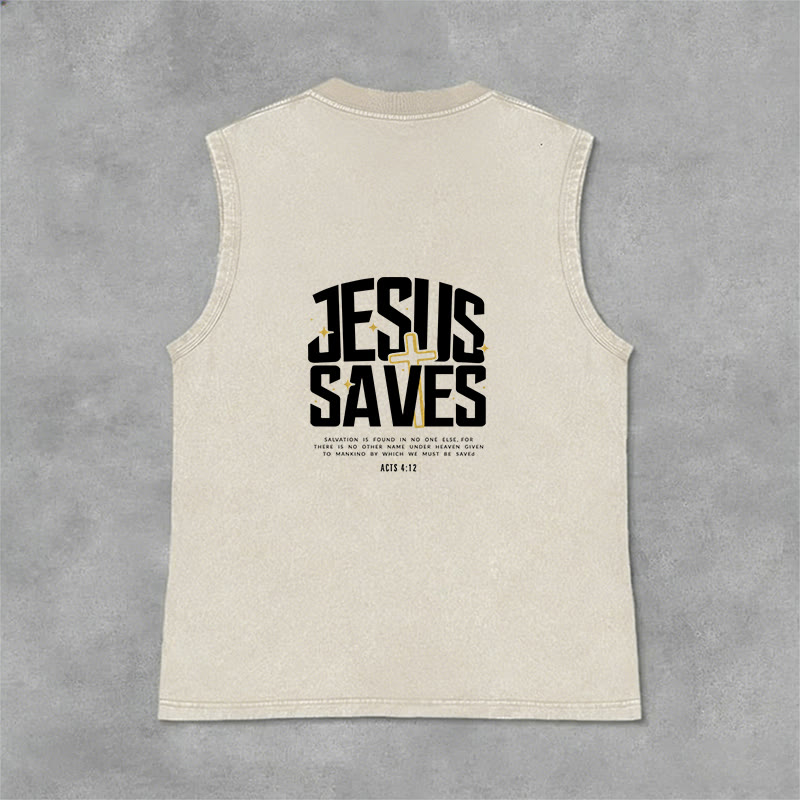 Christianartworkshop Glaubensvolles „Jesus rettet“ Unisex-Tanktop - Beige - 2XL - image 3