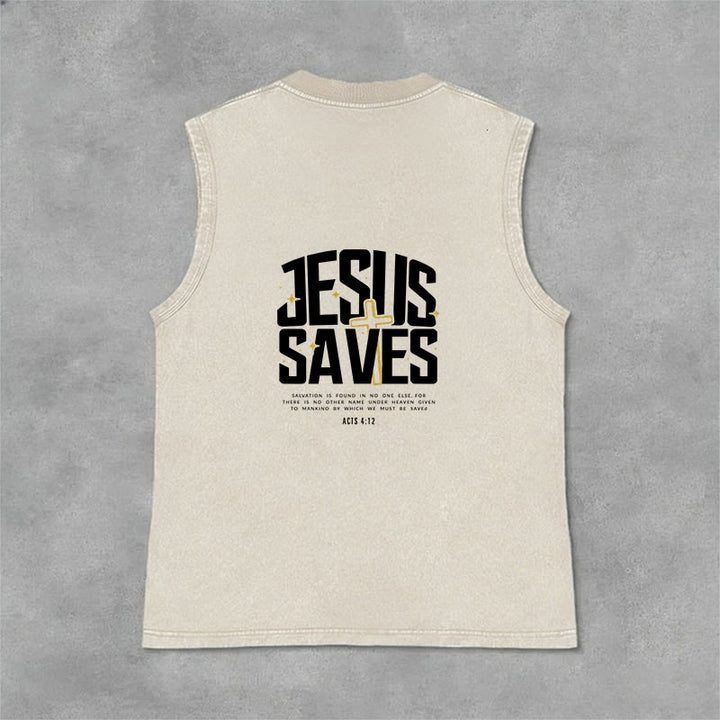 Christianartworkshop Glaubensvolles „Jesus rettet“ Unisex-Tanktop - Beige - 2XL - image 3