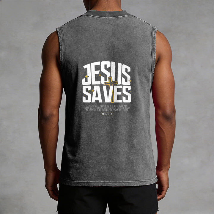 Christianartworkshop Glaubensvolles „Jesus rettet“ Unisex-Tanktop - image 10