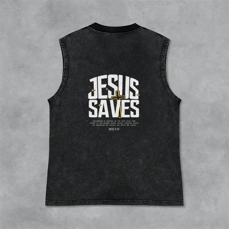 Christianartworkshop Glaubensvolles „Jesus rettet“ Unisex-Tanktop - Schwarz - 2XL - image 6