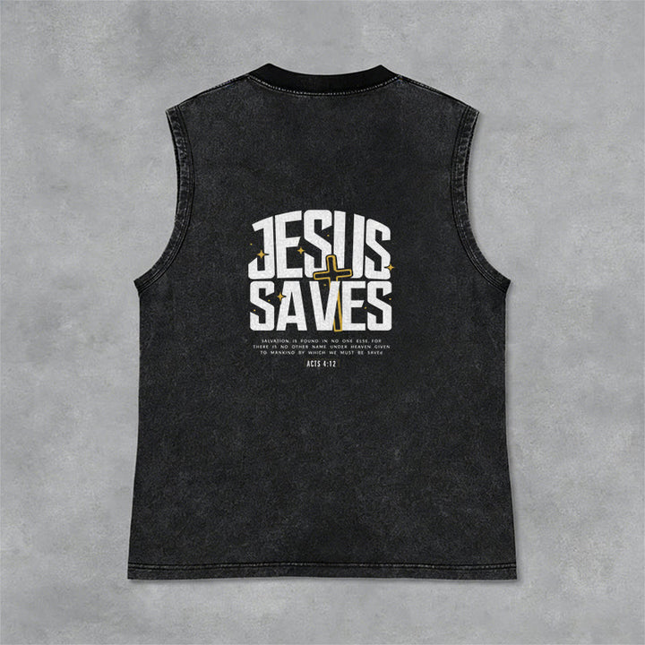Christianartworkshop Glaubensvolles „Jesus rettet“ Unisex-Tanktop - Schwarz - 2XL - image 6