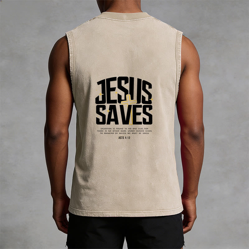 Christianartworkshop Glaubensvolles „Jesus rettet“ Unisex-Tanktop - image 4