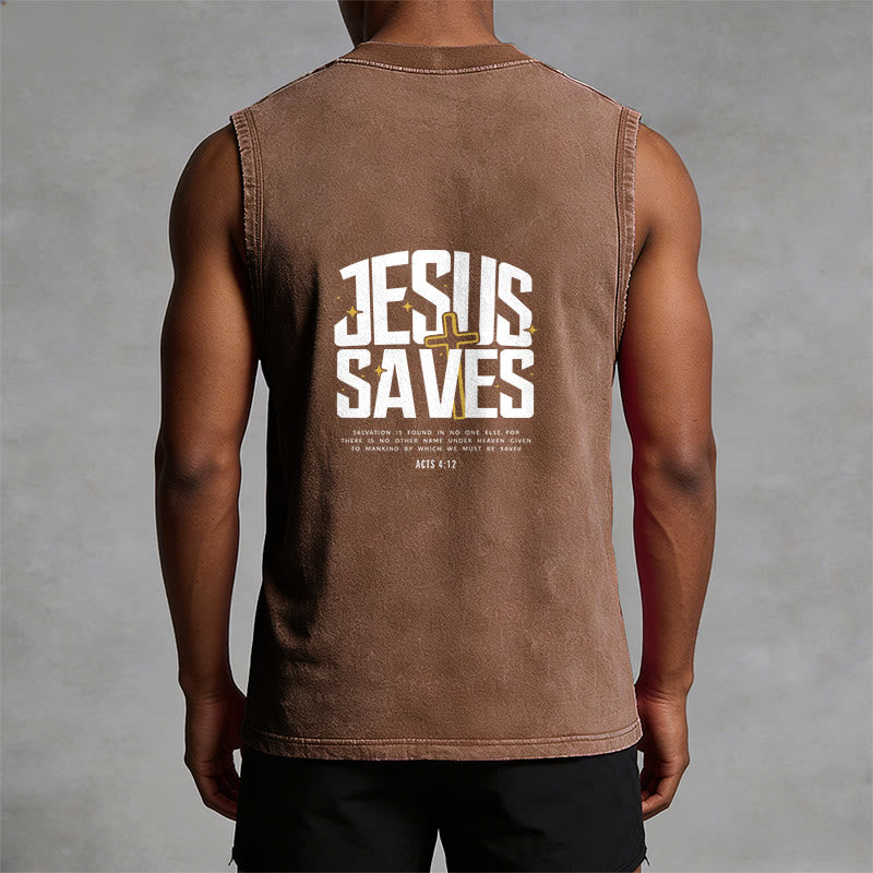 Christianartworkshop Glaubensvolles „Jesus rettet“ Unisex-Tanktop - image 13