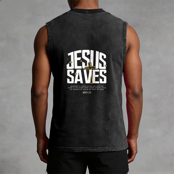 Christianartworkshop Glaubensvolles „Jesus rettet“ Unisex-Tanktop - image 7