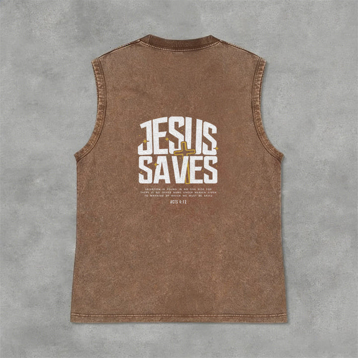 Christianartworkshop Glaubensvolles „Jesus rettet“ Unisex-Tanktop - Braun - 2XL - image 12