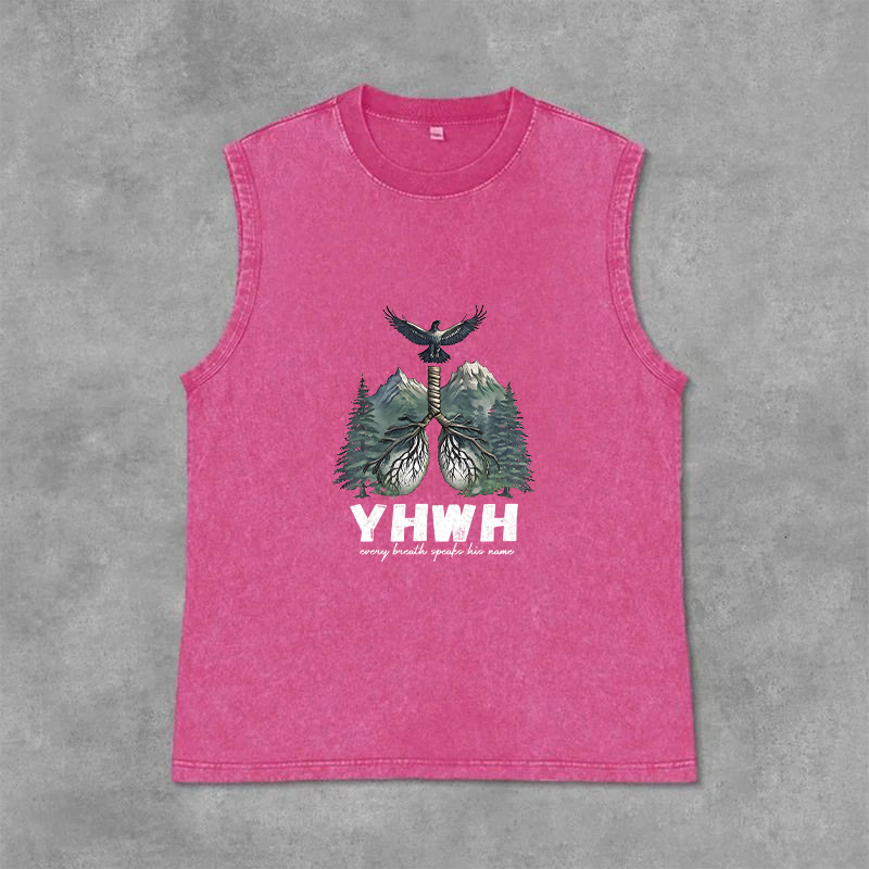 Christianartworkshop YHWH Atem des Lebens Glaubensbekenntnis Unisex-Tanktop - Rosa - 2XL - image 9