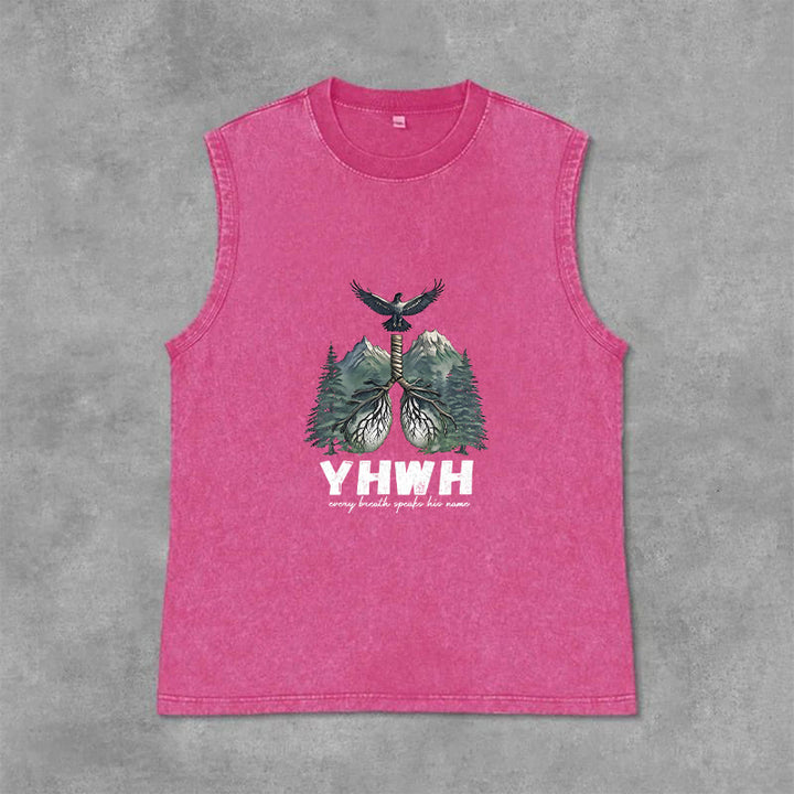 Christianartworkshop YHWH Atem des Lebens Glaubensbekenntnis Unisex-Tanktop - Rosa - 2XL - image 9