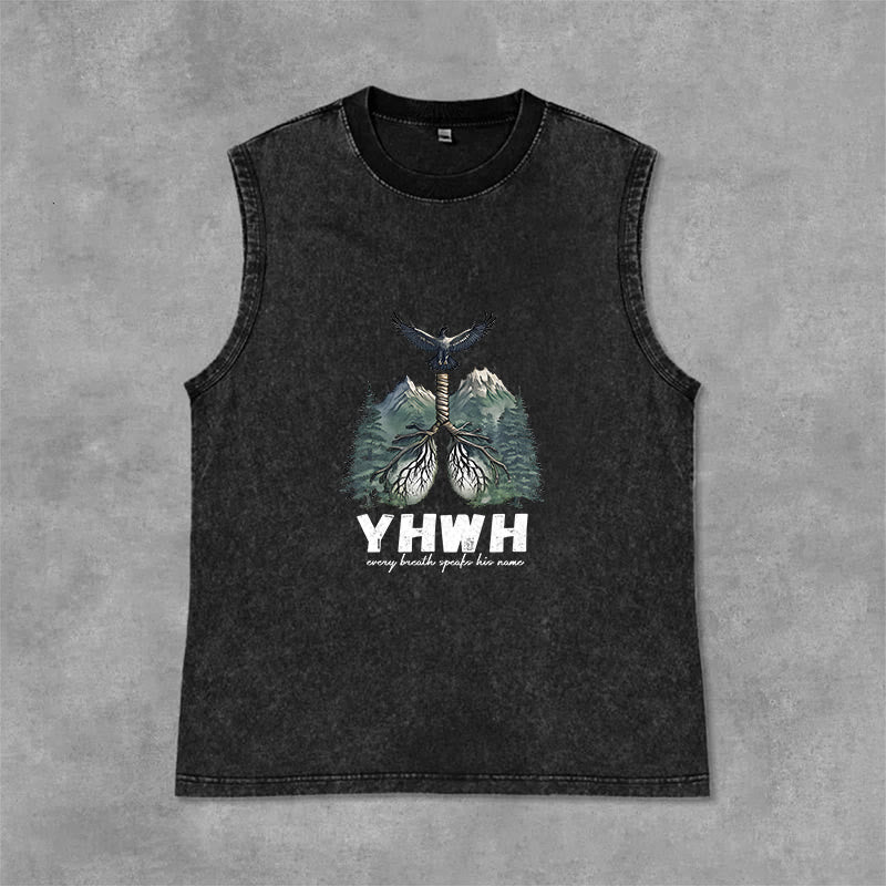 Christianartworkshop YHWH Atem des Lebens Glaubensbekenntnis Unisex-Tanktop - Schwarz - 2XL - image 3