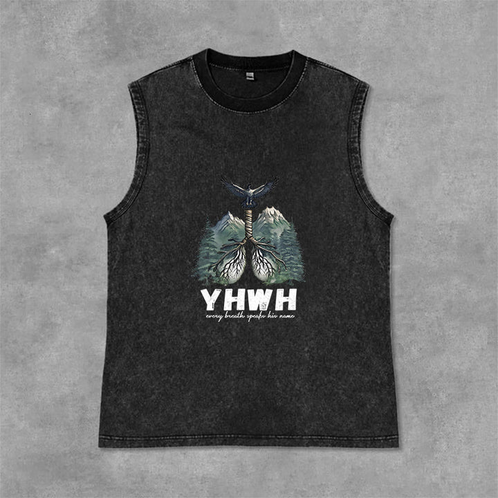 Christianartworkshop YHWH Atem des Lebens Glaubensbekenntnis Unisex-Tanktop - Schwarz - 2XL - image 3