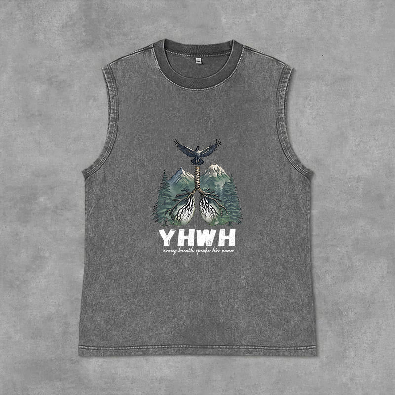 Christianartworkshop YHWH Atem des Lebens Glaubensbekenntnis Unisex-Tanktop - Grau - 2XL - image 12